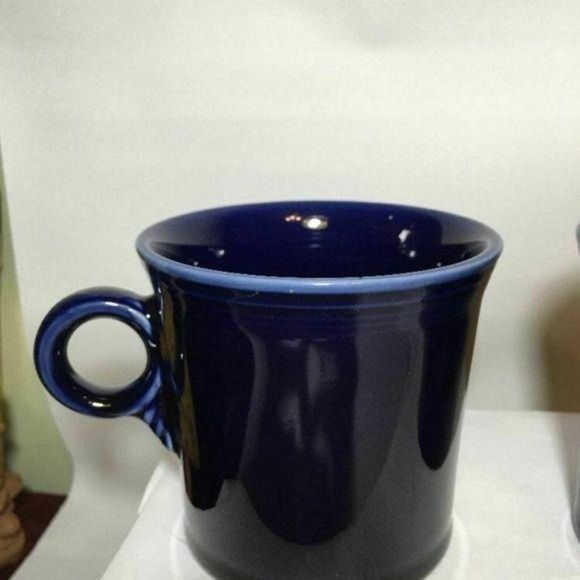 Fiesta Round O blue Handled Mugs Coffee‎ cups set of 2 - Picture 3 of 8